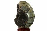 Septarian Dragon Egg Geode - Black Crystals #137945-2